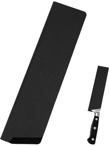 8 Inch Knife Sheath, Black ABS Chef Guard with Felt Lining Universal Cover & Protector for 6-8 Inch Kitchen Knives Secure Storage Travel Blade Sleeves Roll Holster Accessories Part Replacement