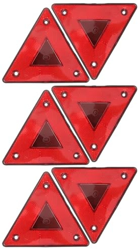 NUOBESTY Lot de 6 Réflecteurs Triangulaires Noirs pour Voiture Panneau D’Avertissement de Véhicule Lent Plastique Résistant aux Intempéries Triangle de Signalisation Sécurité pour