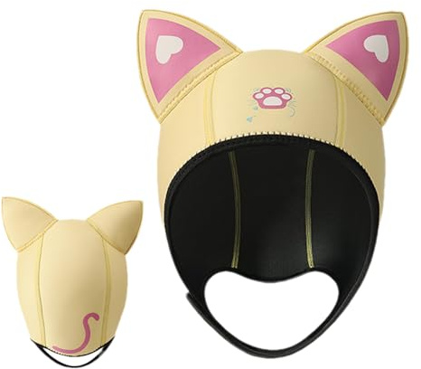 Capuche de Combinaison en néoprène : Bonnet de plongée avec Oreilles de Chat, Capuche en néoprène de 3 mm, Casque léger imperméable, Accessoire Pratique pour plongée, équipement pour Femmes et
