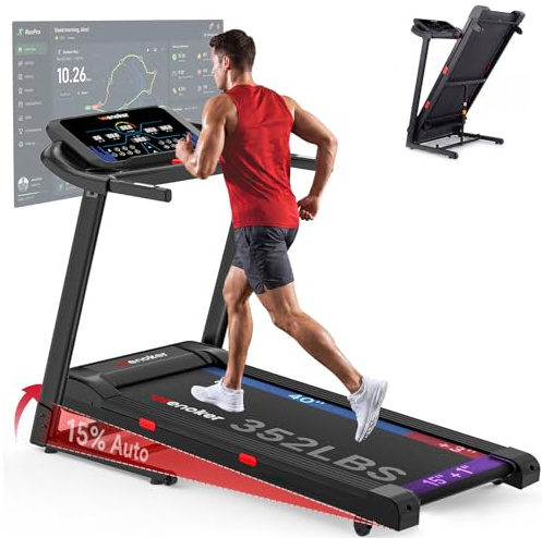 Heavy Duty Treadmills Foldable with Electric Auto 15% Incline