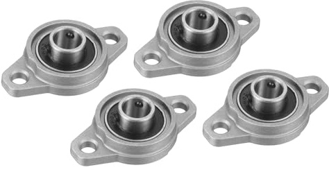 sourcing map 4Pcs KFL001 Pillow Block Bearing 7/16 (12mm) Zinc Alloy Steel Self Alignment Mounted Flange Bearing, (ABEC5)
