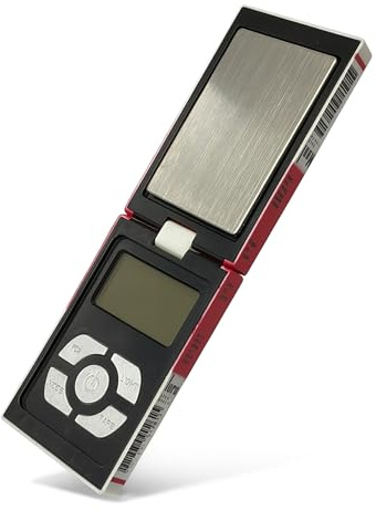 Trimming Shop Digitale Taschenwaage 100 x 0,01 g, tragbare kompakte elektronische Waage, Mini-Waage mit hinterleuchtetem LCD-Display zum Wiegen von Schmuck, Gold, Edelsteinen, Küchenkräutern