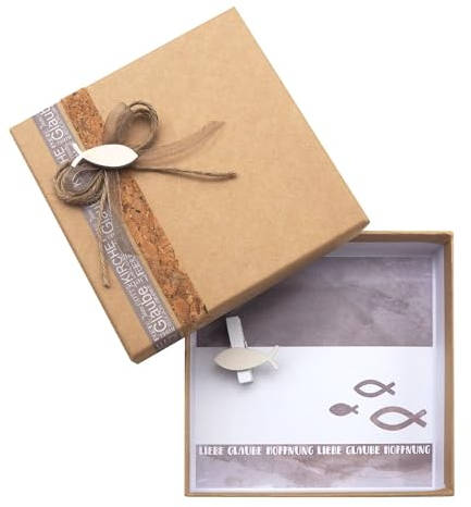 ZauberDeko Geldgeschenk Geldverpackung Fisch Natur Taupe Kommunion Konfirmation Braun Gutschein
