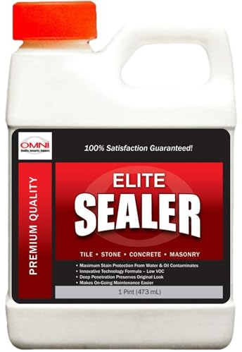 Omni Elite Sealer - Maximum Stain Protection Grout and Tile Sealer, Works Great with Granite, Stone, Concrete, Ceramic, Marble, Tile and Grout - 16 ounce