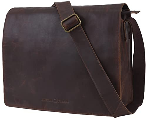 ANTONIO VALERIA Albert Premium Leder Messenger Bag für Herren, Oily Wash Braun, Medium…
