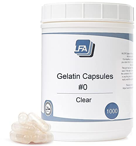 Empty Capsules Size 0-1000 Count Empty Gelatin Capsules - Joined Fillable Gel Capsules Empty - Pill Capsules Empty for Capsule Filling Machine - Certified Halal Beef Gel Caps