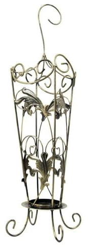 HowHomely Vintage Schirmständer Regenschirm aus Metall | Regenschirmständer Schwarz mit Goldener Patina 75x22cm | Regenschirm Ständer zur Dekoration von Büro oder Flur