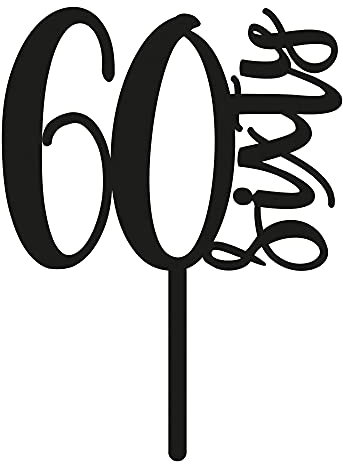 The Cake Decorating Co. Black Number Acrylic Topper 60
