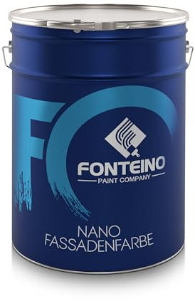 Fonteino Nano Fassadenfarbe bunte Fassadenfarbe Außenfarbe Wandfarbe Fassadenschutz Fassaden mit Abperleffekt - Ral 7016 Ähnl. Anthrazitgrau 10L