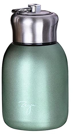 Bouteille d'eau isotherme, mini bouteille isotherme portable en acier inoxydable, étanche, pour eau chaude et froide, 300 ml(Vert）