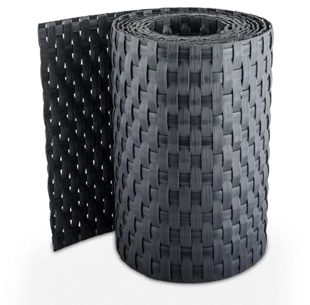 Jardinion 250cm Bande Brise-Vue en rotin 19cm Anthracite 2 Clips Inclus Balcon terrasse Jardin