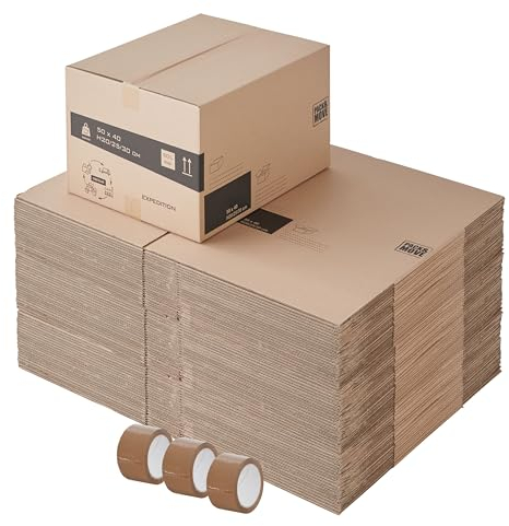 Pack and Move - Set von 30 Umzugskartons XXL 240L - 80x60x50 cm - Made in France