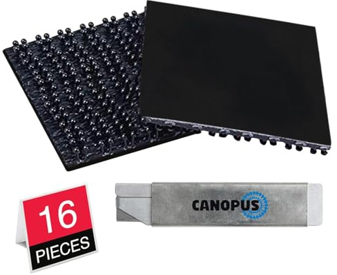 CANOPUS Profi Dual Lock SJ3550 CF Extra Stark, Klettband Klebepad 16 Stück (25mm x 25mm) Wasserdicht Selbstklebender flexibler Druckverschluss