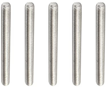 Rebower Entièrement Fileté Tige Acier Inox 304 Tige Barre Goujons, [pour Cintres et Pinces et Boulons en U] - M8 x 100mm Mâle Fileté /Argent/5Paquet
