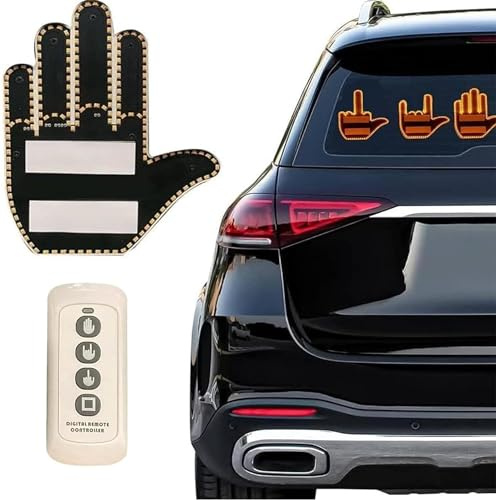 Luce da Dito Dell'auto con Telecomando, Accessori Auto Divertenti, LED Gadget Auto, segnali di rabbia stradale, accessori per auto per uomini e donne