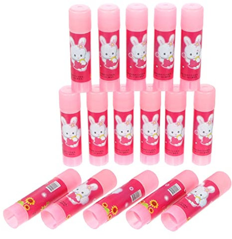 STOBOK 16st Fester Kleber Kinder Stationär Scrapbooking-zubehör Kunstkleber Farbiger Kleber Kinder Klebestift Feste Klebestifte Karikatur Pva Student Schulmaterial Rosa