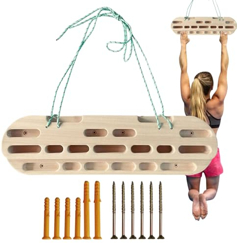 Giwnuq Klettern Hangboard, Kletterboard Fingerboard, Hangboard Zum Klettern, Hängebrett Aus, Langlebige Wandklettergriffe Für Klettertraining, Für Indoor Übungen, Klimmzuggriff, Armtraining
