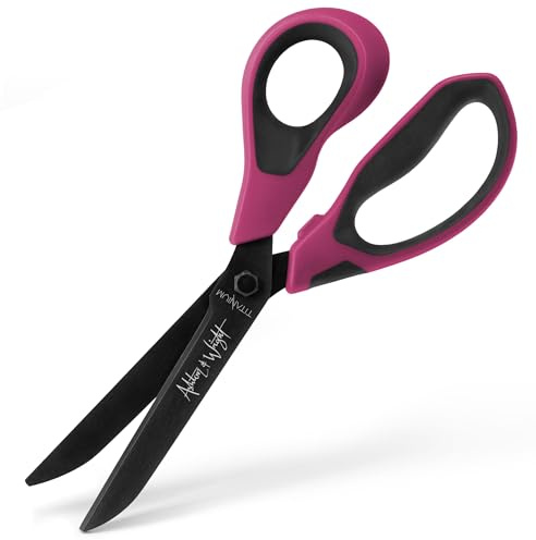 Ashton and Wright – Titan HD – kraftiga saxar för kontor, hem, kök och hantverk – 210 mm/8 tum – titanbelagda blad (lila, högerhänt)