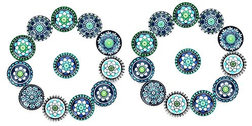 SEWACC 2stücke Schmuckmaterial Glas Patch Blumenmuster Für Schmuckherstellung Blau Hochwertige Glasoberflächen Für Kreative -projekte Und Individuelle Schmuckdesigns
