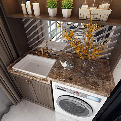 Burgeliy Peel and Stick Waterproof Wallpaper15.8×591in Vinyl Wrap Protector Auto Modification Tint Film Dark Brown Marble Shiny Granite for Kitchen Countertops Table Desk Furniture Self Adhesive Film