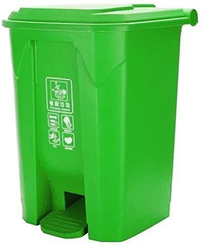 Poubelle de recyclage de restaurant à pédale de 50 l avec plusieurs couleurs vert