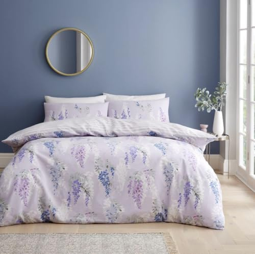 Ophelia Bloom Lilac Duvet Cover Set – Soft Floral Bedding, Reversible Design, Hypoallergenic & Easy Care (King)