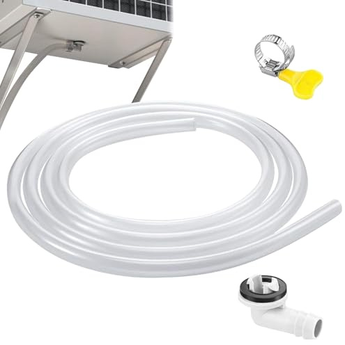 Abfluss-Set für Klimaanlagen, auslaufsicheres Abflussrohr für Fenster, Klimaanlage, Entwässerungszubehör mit Klemme und Schlauchanschluss für tragbare Fenster-AC-Innen-Mini-Split-Einheiten