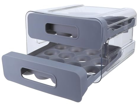 PENIKOKO contenitore di uova cartone per uova scorrevole portauova per frigorifero portauova riutilizzabili in plastica porta d'uovo PET PP Dark Grey