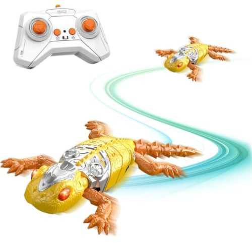 Dmuzsoih Lézard Grimpeur de Mur,Jouet Robot Gecko Génial - Lézard Électrique Télécommandé Rampant sur Le Sol Et Le Plafond | pour Garçons et Filles Fête à la Maison Mur Sol Anniversaire et