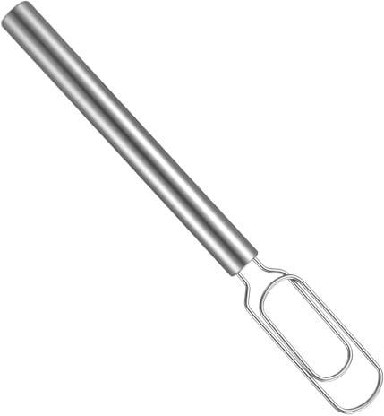 Batidora de mano manual: 1 batidora manual de acero inoxidable, batidora de y, 11,8 pulgadas, escoba de cocina portátil para hornear pan, pasteles, chocolate, hogar, restaurantes, panadería