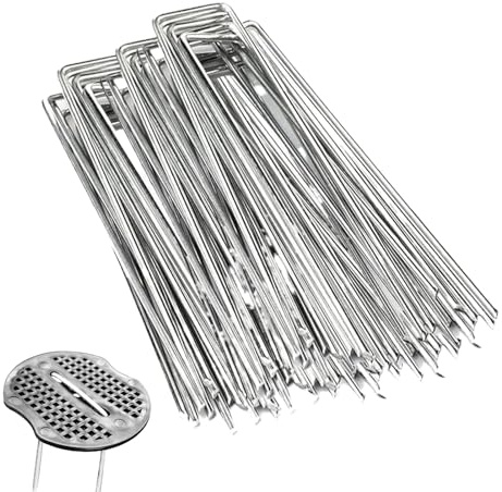 Piquets De Jardin - Lot De 50 Tiges En Forme D'arche, Clous En Fer Rigides Et Robustes, Piquets D'abri Zingués, Agrafes De Fixation Au Sol | Support Pour Gazon Synthétique, Bâche De Protection Et Végé