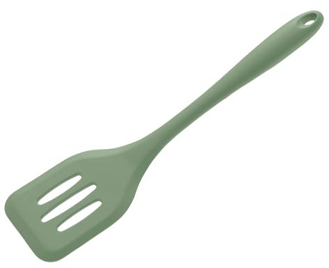 Wiltshire Silicone Slotted Turner, Flipping & Turning Tool, Fish Slice, Cooking & Serving Spatula, Heat-Resistant Utensil, Non-Stick, Non-Scratch, Moss, 29.5x6.9x1.7cm