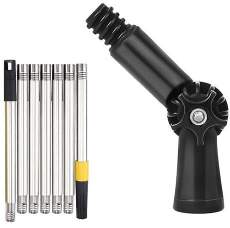 Outil de nettoyage de gouttière télescopique de 111 avec tête rotative à 180°, design en plastique léger de 1,7 kg pour une utilisation sûre au niveau du sol