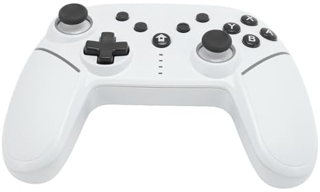 Bluetooth RGB Wireless Gaming Controller with Function for IOS Programmable Gamepad for Gaming Enthusiasts - Built in 1000mAh Lithium Ion Battery (White)