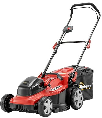 Outsunny Tondeuse électrique 800W 40cm Largeur de Coupe avec Sac 45L