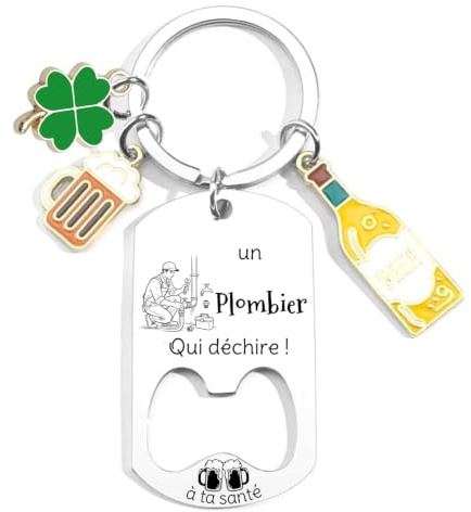 Cadeau pour Porte Clé Maçon/Charpentier/Menuisier/Peintre/Plombier/Électricien/Livré Porte Clé Ouvre-Bouteille Cadeaux Chantier Unique et Humoristique Métier Bâtiment Cadeaux Noël (5)