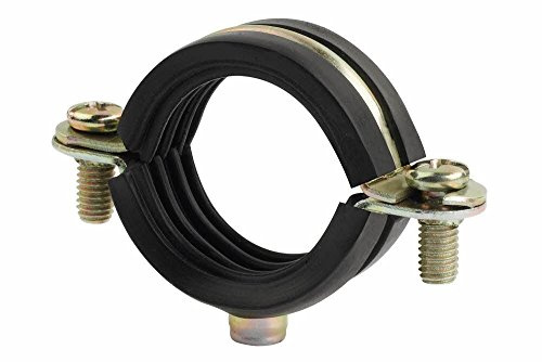 Index Fixing Systems LSAB6I015 Rohrschelle mit Schallschutzeinlage AB-6I | für Stahlrohr, Kupferrohr und PVC-Rohr, M6-Aufnahme | , galvanisch gelb verzinkt, Durchmesser: 15mm, 10 Stück