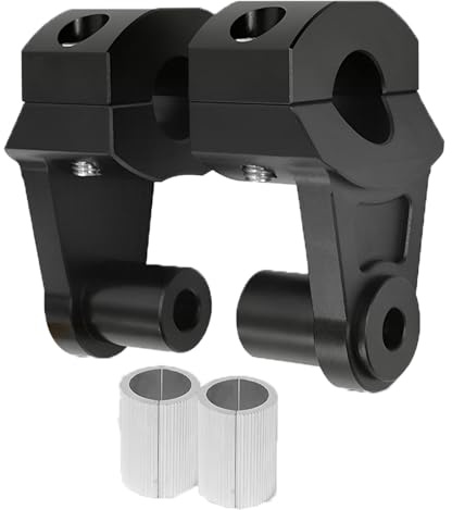 Pivot Handlebar Risers - 2in Universal Motorcycle for 7/8 or 1-1/8in.Handlebar Black 2pcs (black)