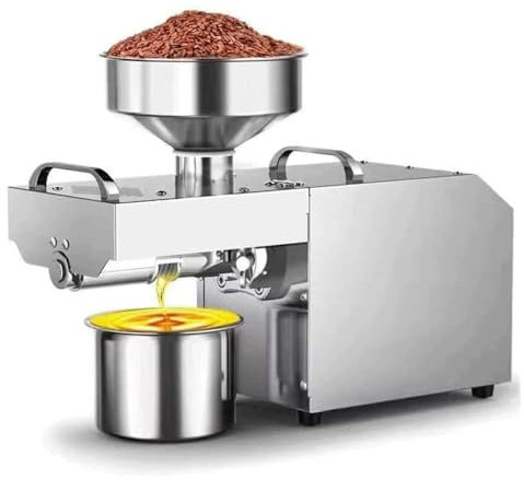 MIAOMI Pressa per Olio Automatica in Acciaio Inossidabile, pressa per Olio di Semi di Noci Commerciale per Uso Domestico Sano Estrattore di Olio per pressa a Caldo/Freddo