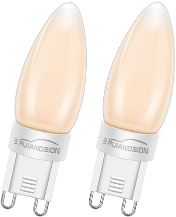 Ruiandsion 4W=40W T4 G9 Halogen Replacement, Dimmable 2200K Warm White, AC110-130V for Chandelier Wall Home Lighting, Bi Pin Base, 2-Pack