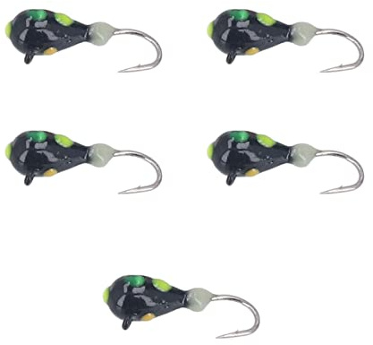 Isfiske jiggar bete kit, 5 st isfiskekrokar 4 mm hög kolstål isfiske jiggar bete för utomhusfiske