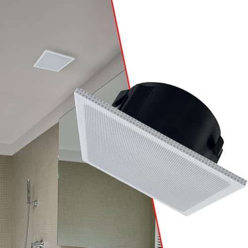 Splin Support de Plafond intégré Compatible avec Haut-Parleur Intelligent Alexa Echo Pop, Echo Dot 4e et 5e génération, Amazon et HomePod Mini, Apple, Pro Light, modèle carré intégré (Blanc)