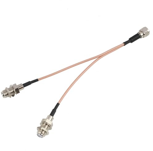 Cable Divisor F-Type de 15cm, Conector F Macho a Doble Hembra, Cable Coaxial RG316 de 50 Ohm, Baja Pérdida, para TV, Receptores Satelitales y Equipos de Audio y Video