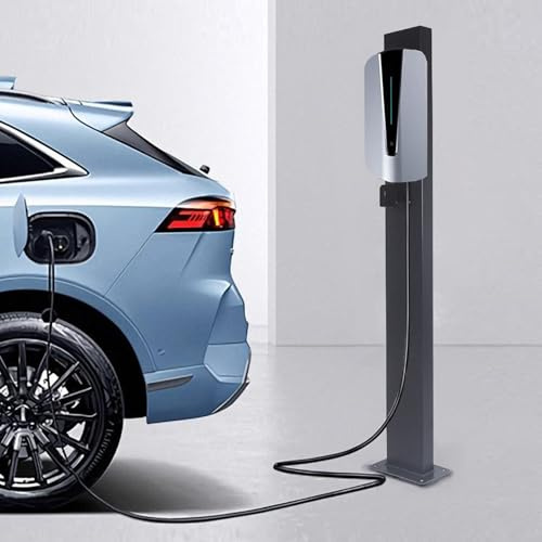 Pedestal de Carga Soporte de Suelo para Estación de Carga de Vehículos Eléctricos, Soporte Universal para Estación de Carga de Vehículos Eléctricos, Instalación Sin Pared(Black)