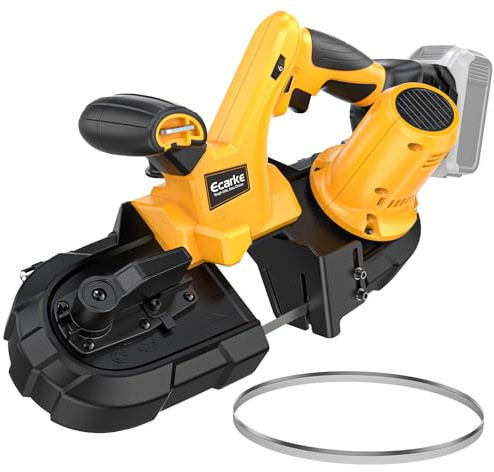Cordless Portable Band Saw, 2-1/2″ Cutting Capacity, Ecarke 20V Brushless Band Saw Compatible with DeWalt 20V Batteries (Not Included), 6-Speed Variable Handheld Bandsaw for Metal & Pipe Cutting