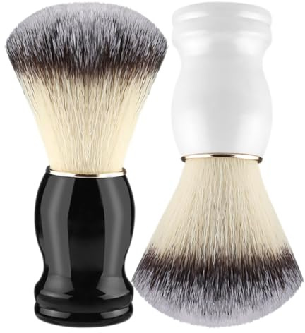 LIFKOME 2 Stück pack Bartbürste für Männer mit Weichen Fasern Multifunktionale Gesichtsreinigungsbürste und Rasierpinsel für Sanfte Peeling Anwendung bei Bartpflege und Friseurroutine
