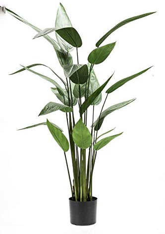 artplants.de Künstliche Heliconia ANURIA, 22 Blätter, grün, 125cm - Deko Zimmerpflanze - Kunst Strelizie