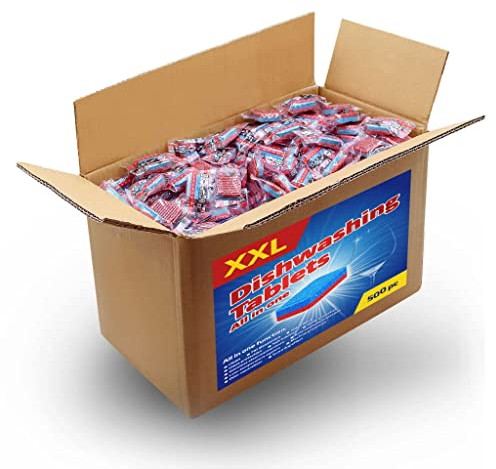 vidaXL 12-in-1 Geschirrspültabs 250 Stück, 4,5 kg, Multifunktionale Spülmaschinentabletten, phosphatfrei, Zitronenduft, entfernt Flecken und Kalk, Schutz für Glas und Edelstahl