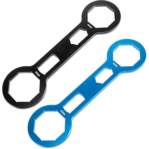 EBTOOLS Clé à capuchon de fourche, alliage d'aluminium 1.8in/2in clé à capuchon de fourche amortisseurs avant dissolvant Installaer réparation accessoires de moto adaptés pour CRF250R CRF450R (Noir)