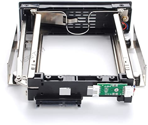 3.5 to 5.25 Hard Drive Swap Bay Stainless Internal Mounting Bracket Adapter 3.5 inch SATA HDD Frame W/Lock&LED